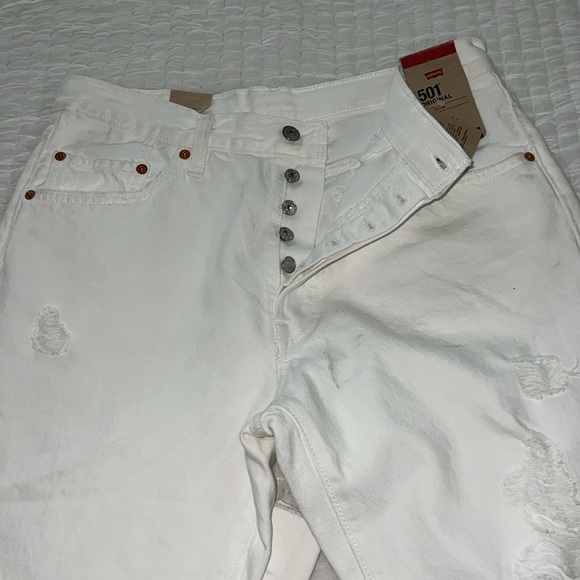 Levi’s 501 Original White Button Front Jeans 31x30 - Picture 4 of 11